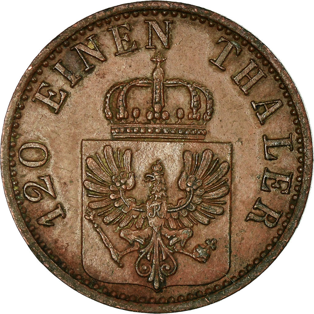 Coin, German States, PRUSSIA, Wilhelm I, 3 Pfennig, 1873, EF(40-45), Copper