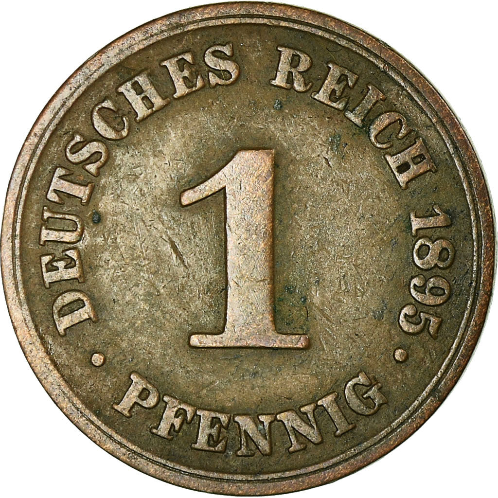 Coin, GERMANY - EMPIRE, Wilhelm II, Pfennig, 1895, Berlin, EF(40-45), Copper