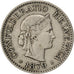 SWITZERLAND, 10 Rappen, 1879, Bern, KM #27, VF(30-35), Copper-Nickel, 19.15,...