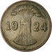 Monnaie, Allemagne, République de Weimar, Reichspfennig, 1924, Berlin, TTB