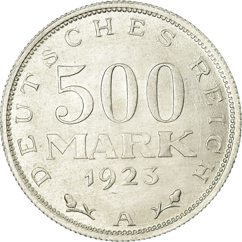 Coin, GERMANY, WEIMAR REPUBLIC, 500 Mark, 1923, Berlin, AU(55-58), Aluminum