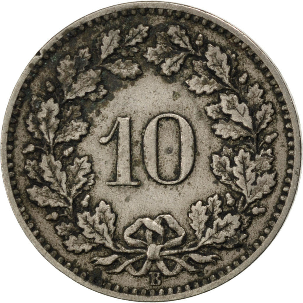 Coin, Switzerland, 10 Rappen, 1882, Bern, AU(50-53), Copper-nickel, KM:27