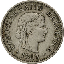 SWITZERLAND, 10 Rappen, 1883, Bern, KM #27, EF(40-45), Copper-Nickel, 19.15,...