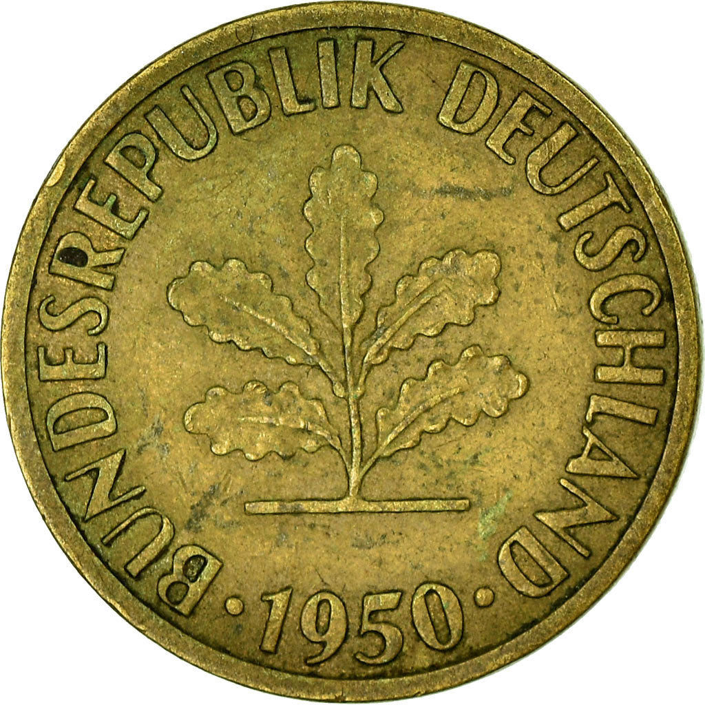 Monnaie, République fédérale allemande, 5 Pfennig, 1950, Hambourg, TB+, Brass