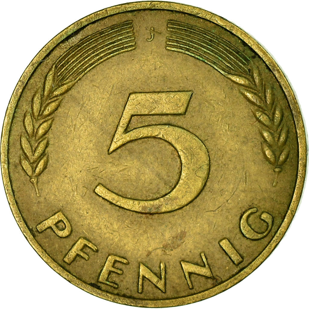 Monnaie, République fédérale allemande, 5 Pfennig, 1950, Hambourg, TB+, Brass