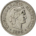 SWITZERLAND, 10 Rappen, 1895, Bern, KM #27, EF(40-45), Copper-Nickel, 19.15,...