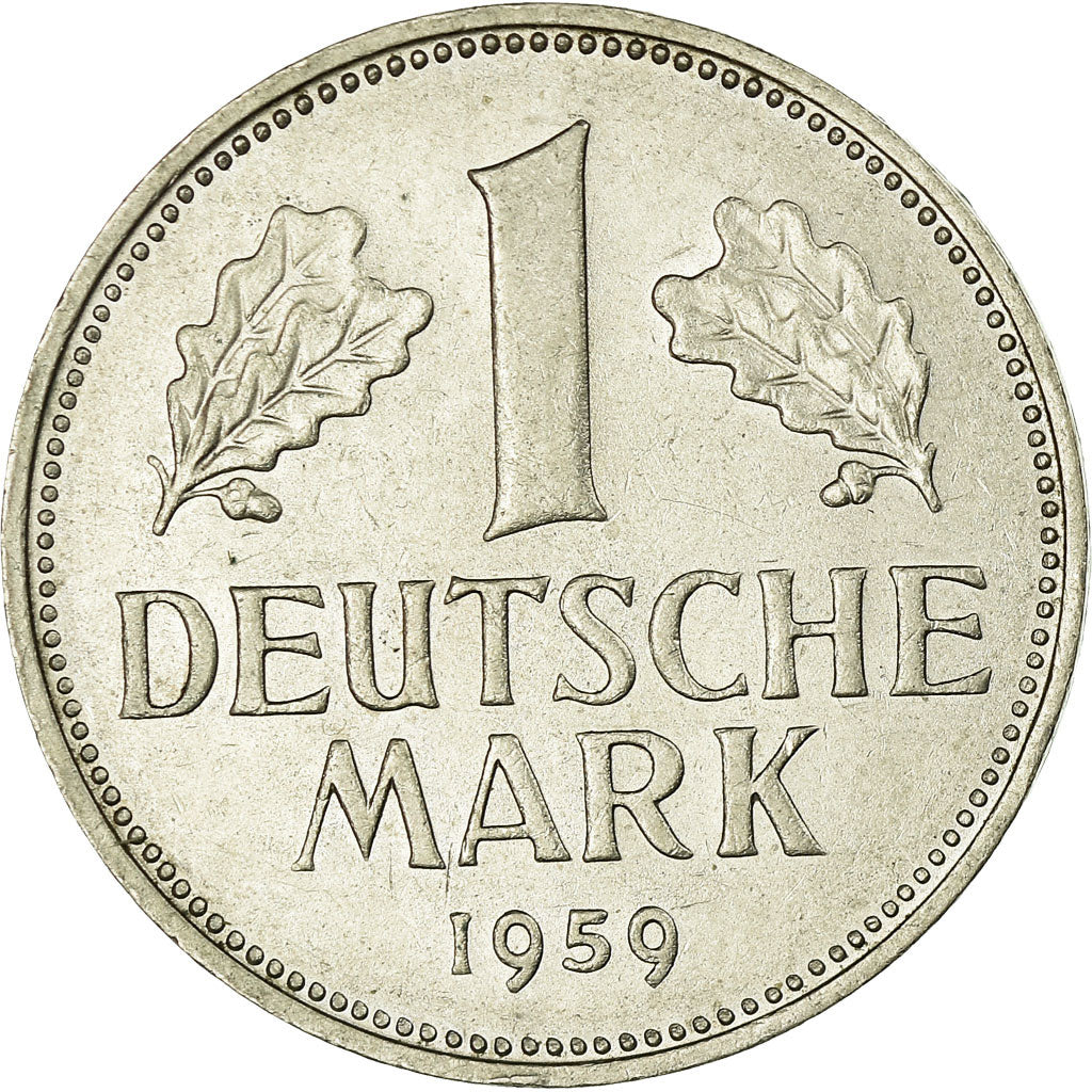 Coin, GERMANY - FEDERAL REPUBLIC, Mark, 1959, Munich, AU(55-58), Copper-nickel