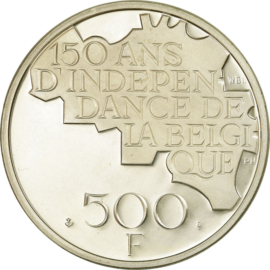 Coin, Belgium, 500 Francs, 500 Frank, 1980, Brussels, MS(63), Silver, KM:161a