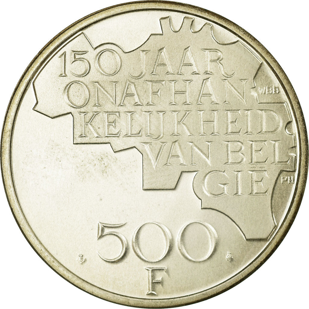 Coin, Belgium, 500 Francs, 500 Frank, 1980, Brussels, MS(60-62), Silver, KM:162a