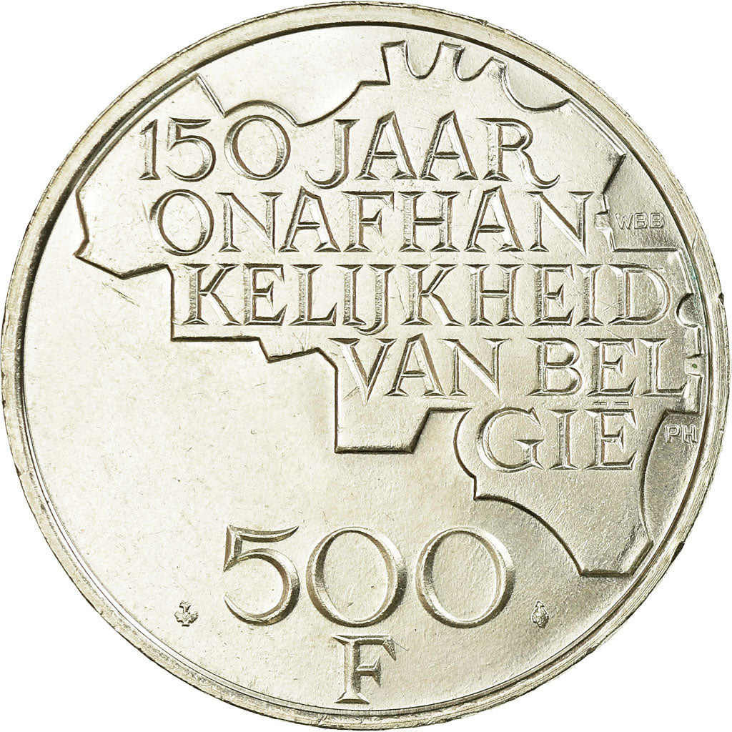Coin, Belgium, 500 Francs, 500 Frank, 1980, Brussels, MS(60-62), Silver Clad