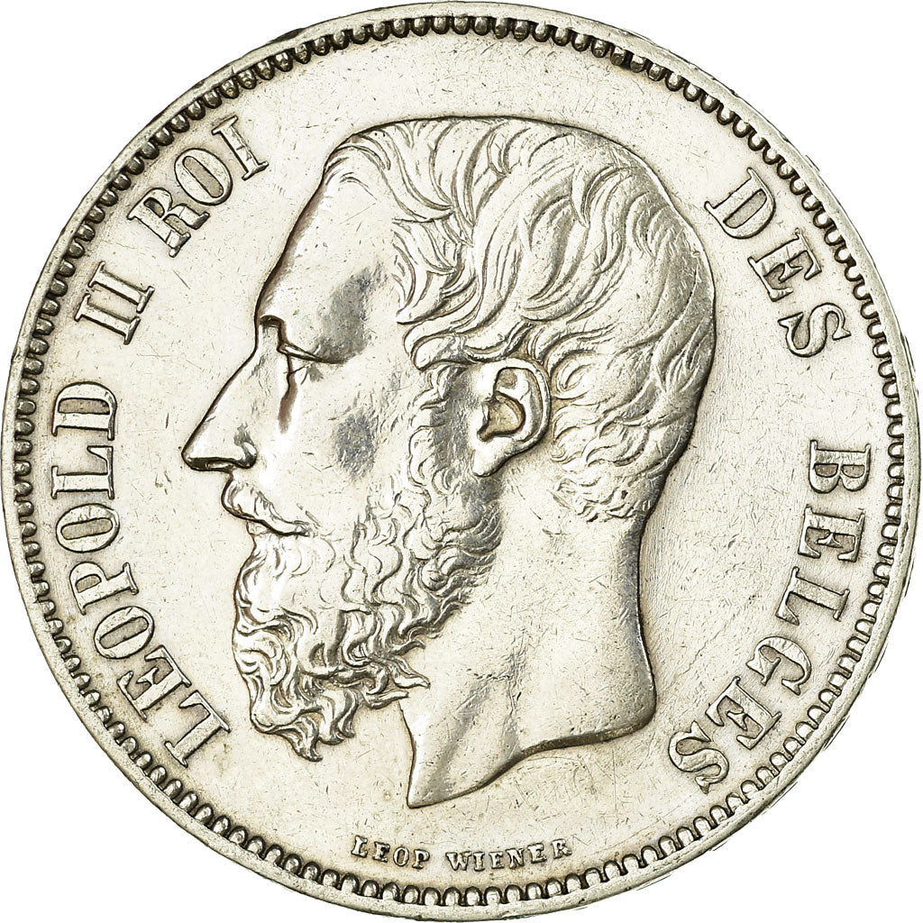 Coin, Belgium, Leopold II, 5 Francs, 5 Frank, 1873, MS(60-62), Silver, KM:24