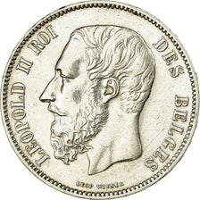 Coin, Belgium, Leopold II, 5 Francs, 5 Frank, 1873, MS(60-62), Silver, KM:24