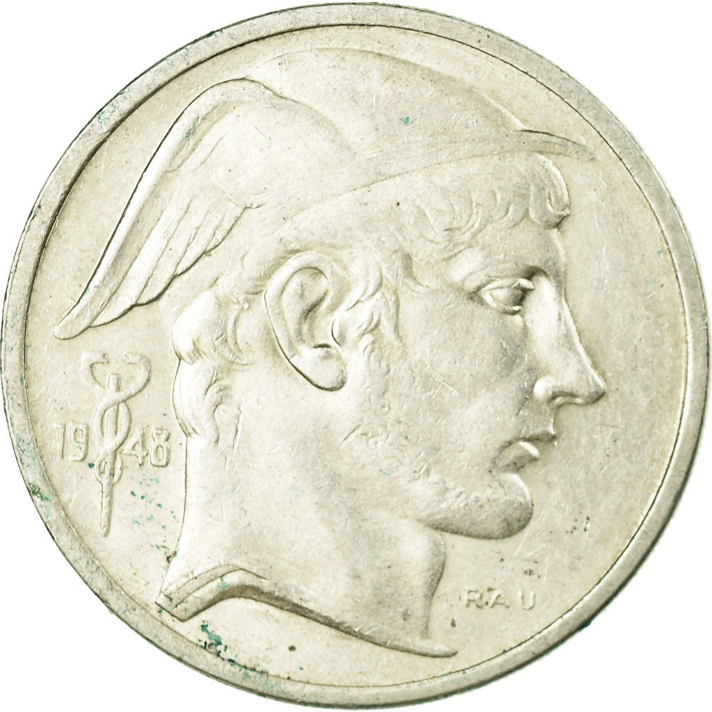 Coin, Belgium, 50 Francs, 50 Frank, 1948, AU(50-53), Silver, KM:137