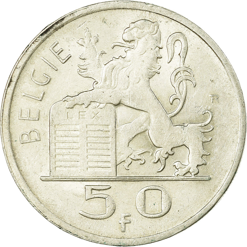Coin, Belgium, 50 Francs, 50 Frank, 1948, AU(50-53), Silver, KM:137