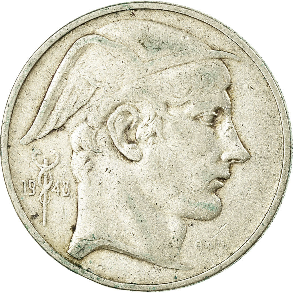 Coin, Belgium, 50 Francs, 50 Frank, 1948, EF(40-45), Silver, KM:136.1