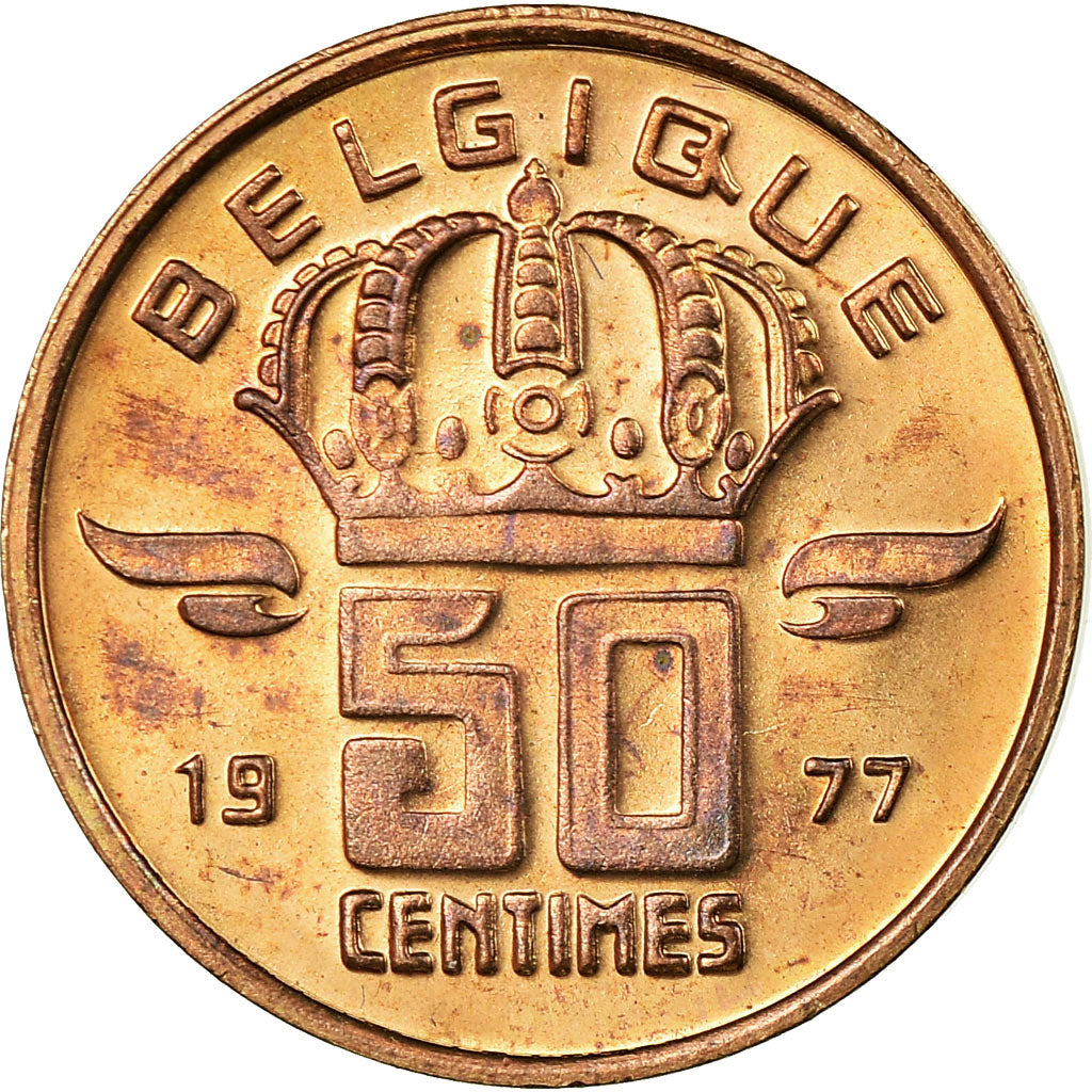 Coin, Belgium, Baudouin I, 50 Centimes, 1977, MS(63), Bronze, KM:148.1