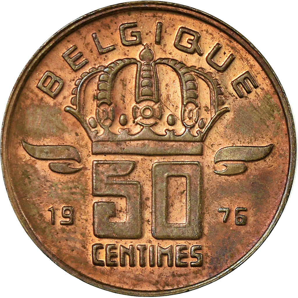 Moneta, Belgio, Baudouin I, 50 Centimes, 1976, SPL-, Bronzo, KM:148.1
