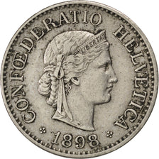 SWITZERLAND, 10 Rappen, 1898, Bern, KM #27, EF(40-45), Copper-Nickel, 19.15,...