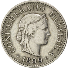 Svizzera, 10 Rappen, 1899, Bern, MB+, Rame-nichel, KM:27