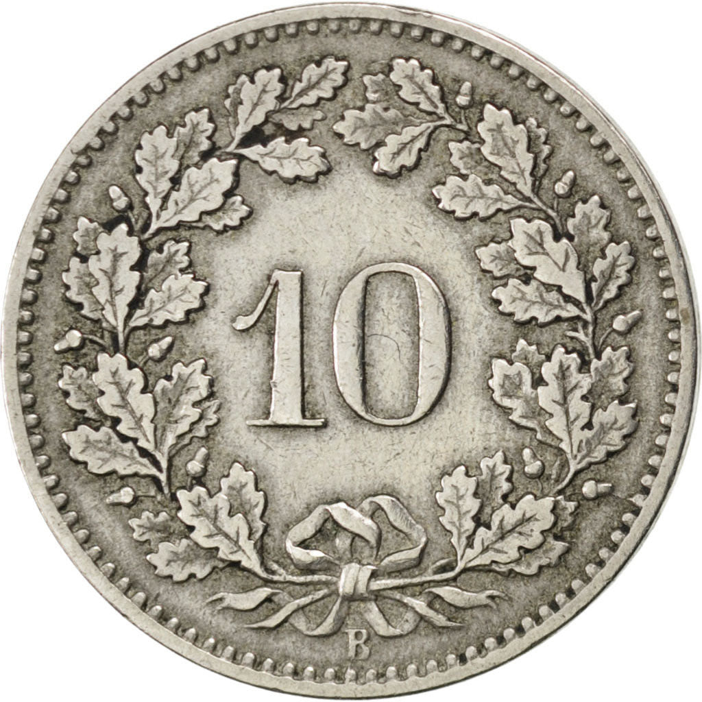 Svizzera, 10 Rappen, 1899, Bern, MB+, Rame-nichel, KM:27