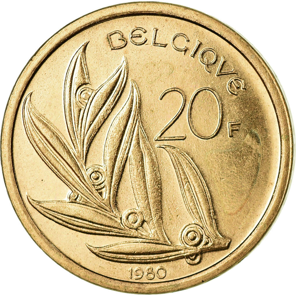 Coin, Belgium, 20 Francs, 20 Frank, 1980, MS(63), Nickel-Bronze, KM:159