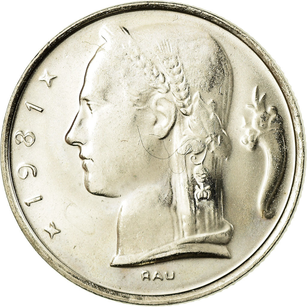 Coin, Belgium, 5 Francs, 5 Frank, 1981, MS(63), Copper-nickel, KM:135.1