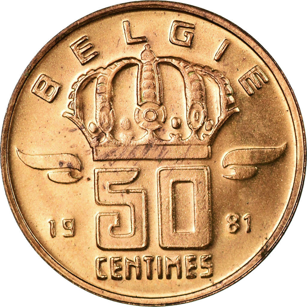 Coin, Belgium, Baudouin I, 50 Centimes, 1981, MS(63), Bronze, KM:149.1