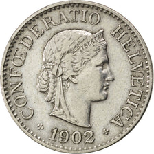 SWITZERLAND, 10 Rappen, 1902, Bern, KM #27, EF(40-45), Copper-Nickel, 19.15,...