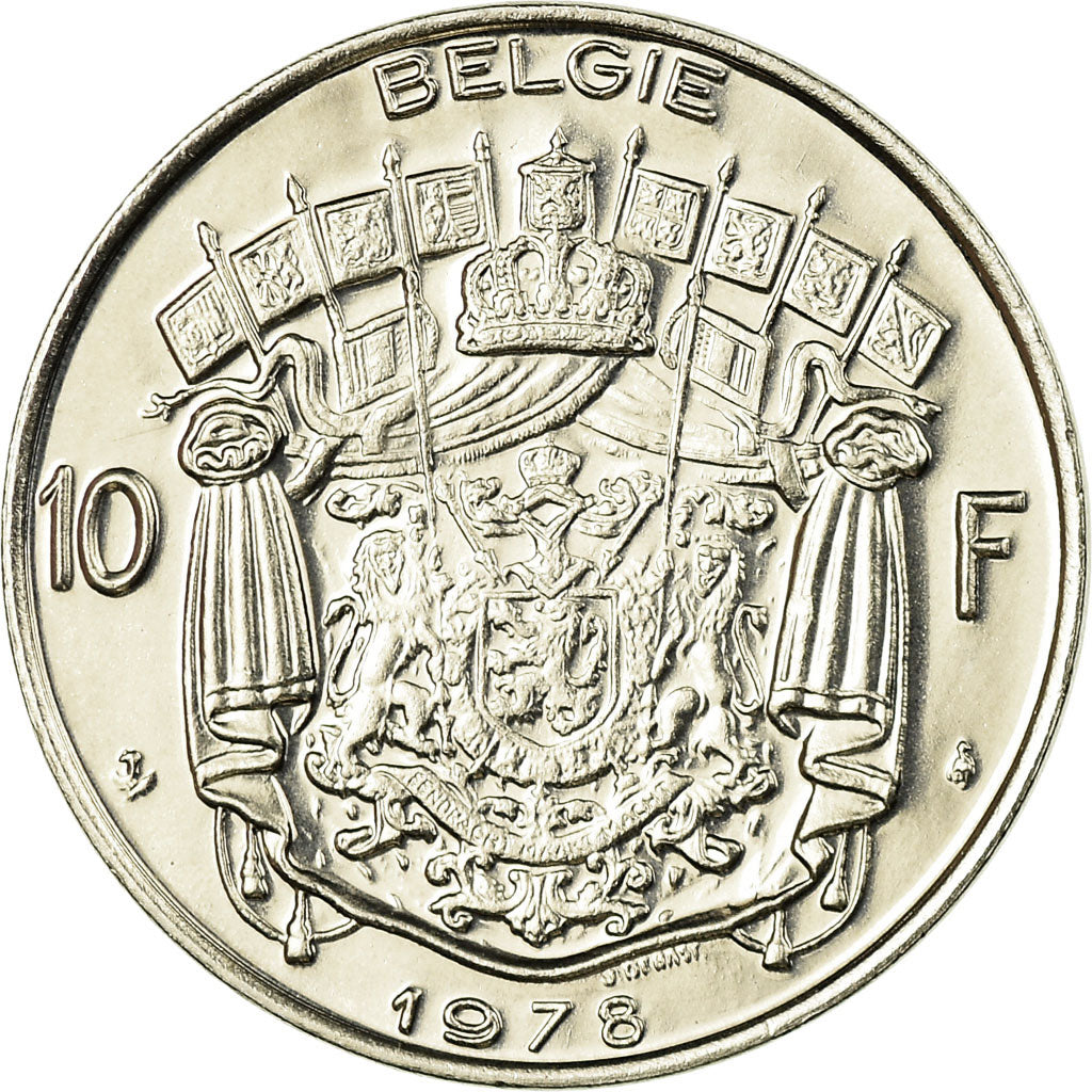 Munten, België, 10 Francs, 10 Frank, 1978, Brussels, UNC-, Nickel, KM:156.1