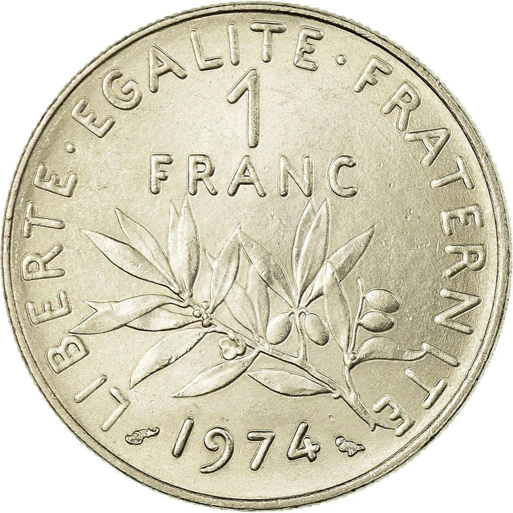 Moneta, Francia, Semeuse, Franc, 1974, Paris, SPL, Nichel, KM:925.1, Gadoury:474