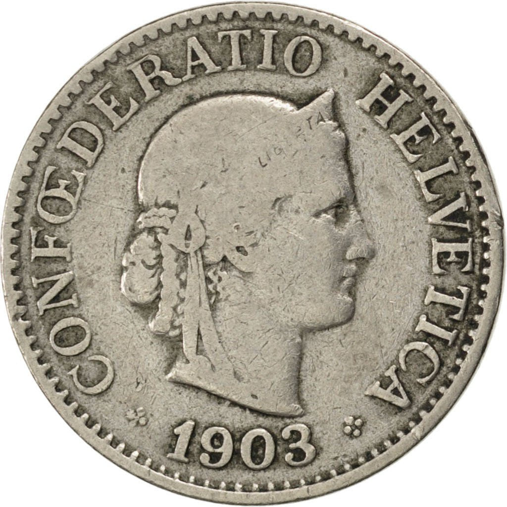 Suisse, Confédération Helvétique, 10 Rappen 1903 B, KM 27