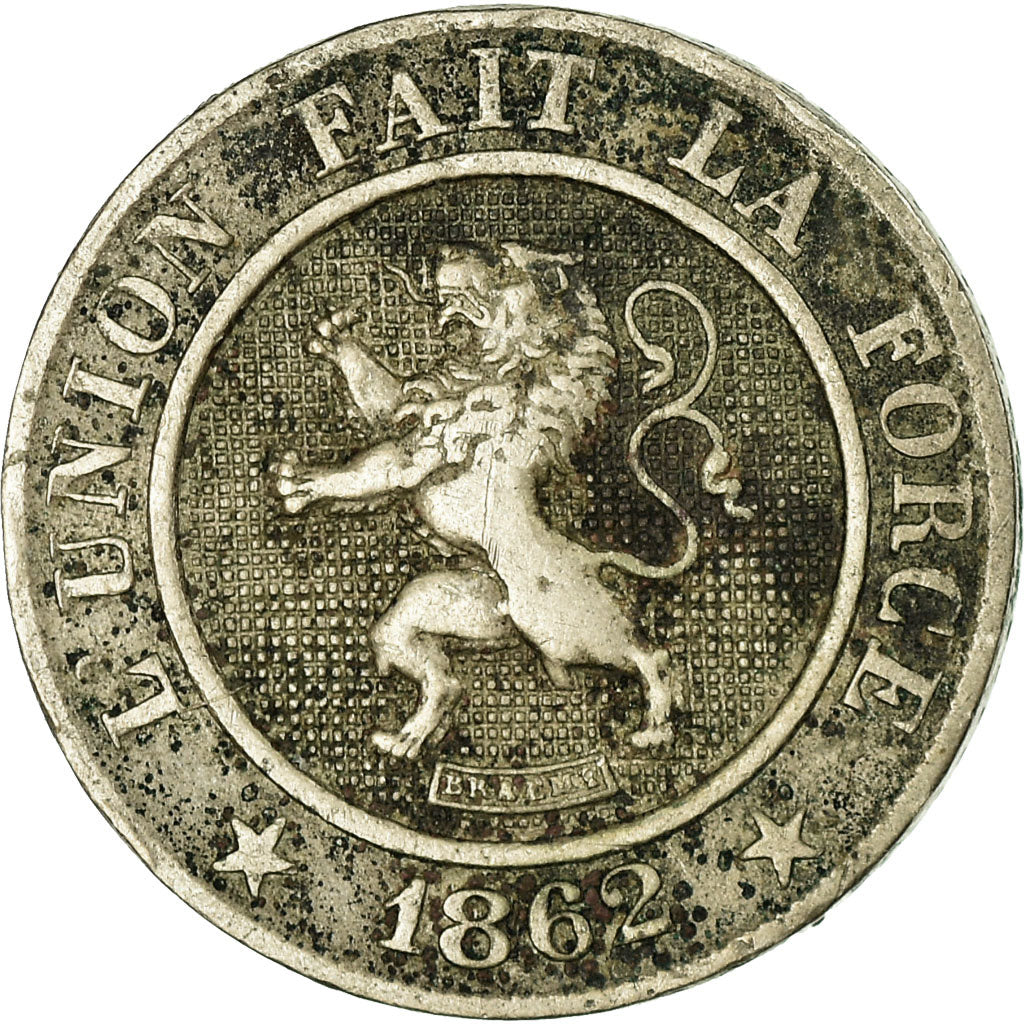 Moneta, Belgia, Leopold I, 10 Centimes, 1862, VF(20-25), Miedź-Nikiel, KM:22
