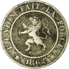 Moneta, Belgia, Leopold I, 10 Centimes, 1862, VF(20-25), Miedź-Nikiel, KM:22