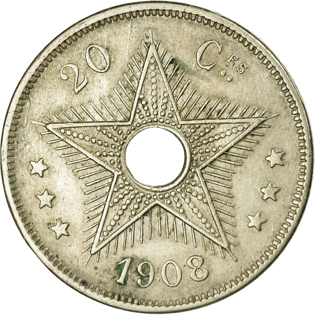 Münze, CONGO FREE STATE, Leopold II, 20 Centimes, 1908, SS, Copper-nickel
