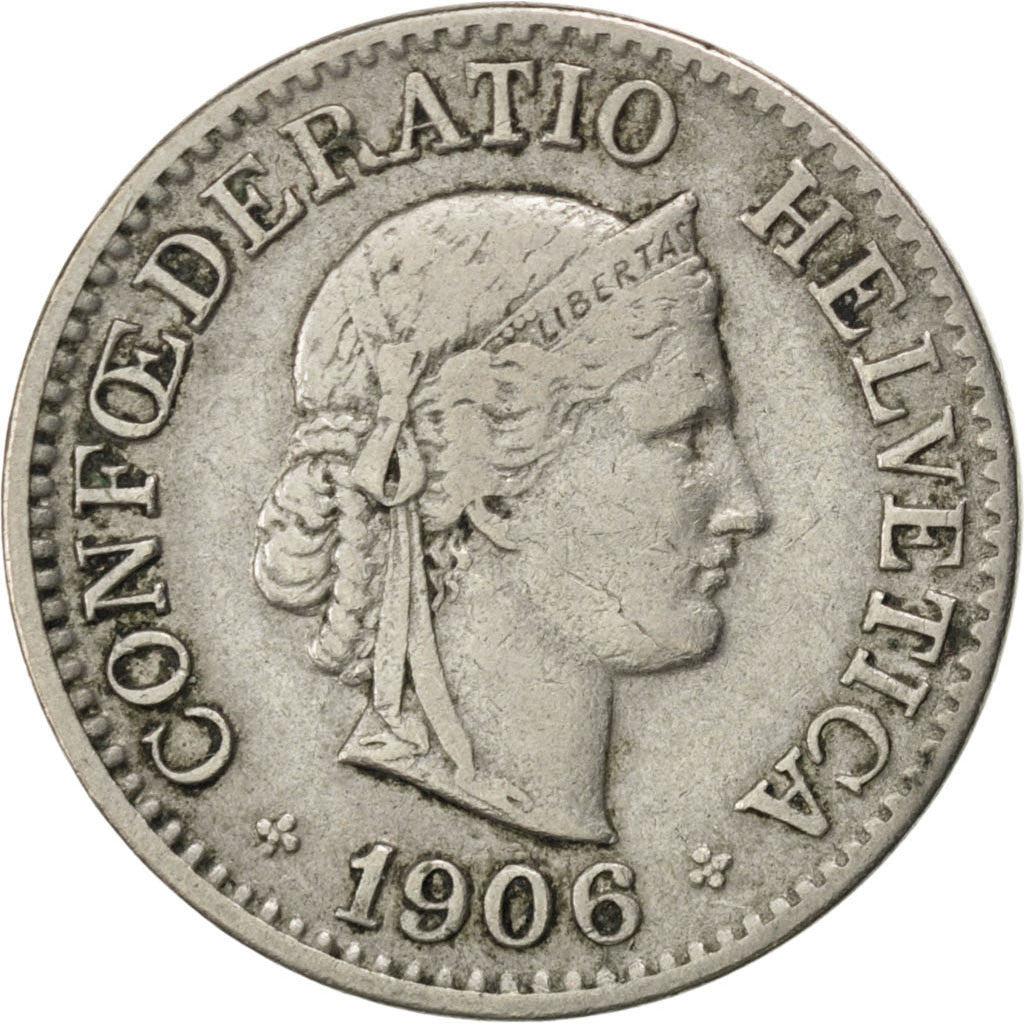 Suisse, Confédération Helvétique, 10 Rappen 1906 B, KM 27