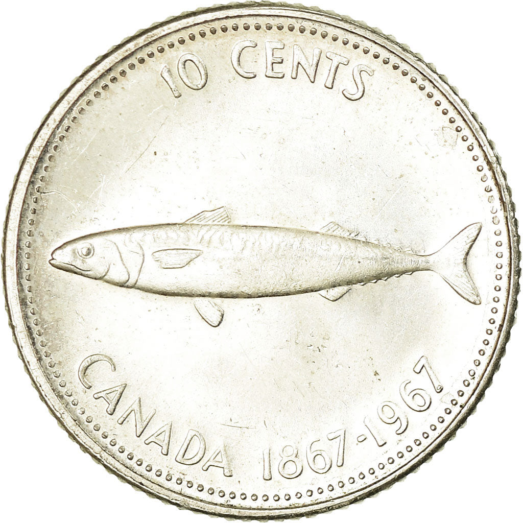 Coin, Canada, Elizabeth II, 10 Cents, 1967, Royal Canadian Mint, Ottawa