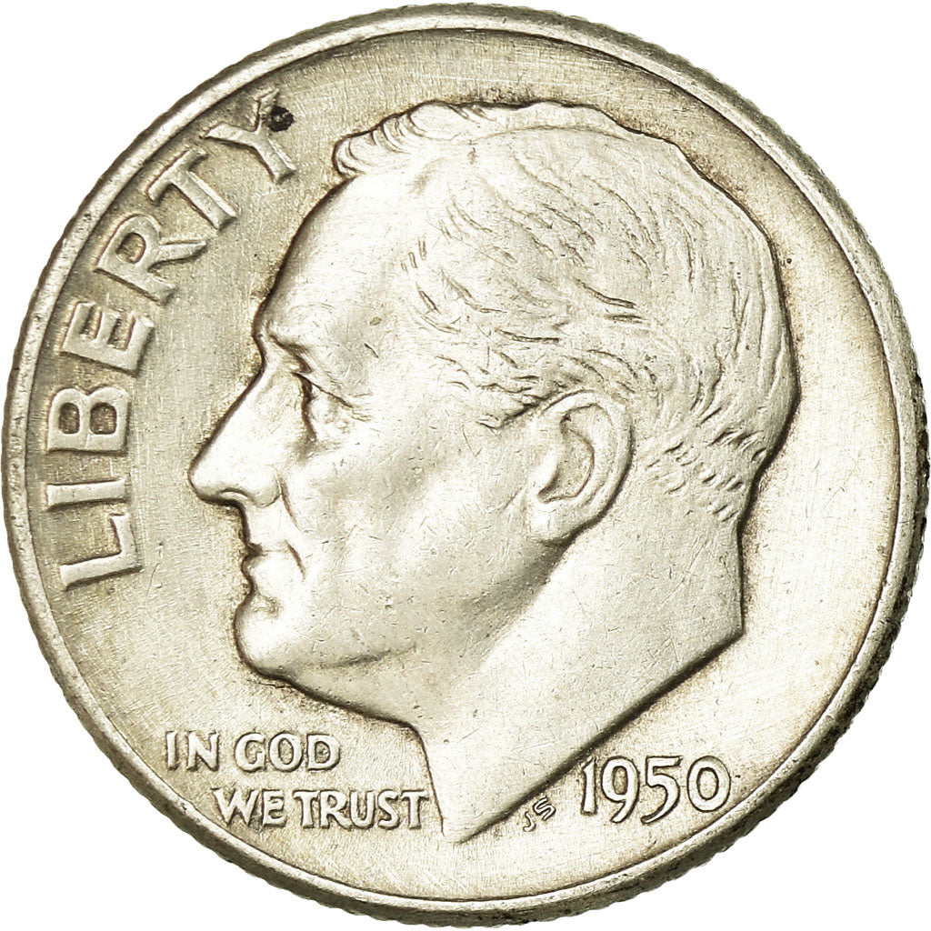 Coin, United States, Roosevelt Dime, Dime, 1950, U.S. Mint, Philadelphia