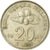 Moneta, Malesia, 20 Sen, 1989, BB, Rame-nichel, KM:52