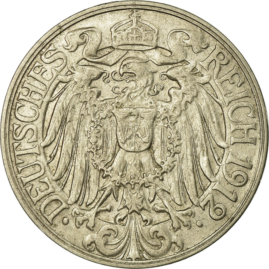 Coin, GERMANY - EMPIRE, Wilhelm II, 25 Pfennig, 1912, Stuttgart, VF(30-35)