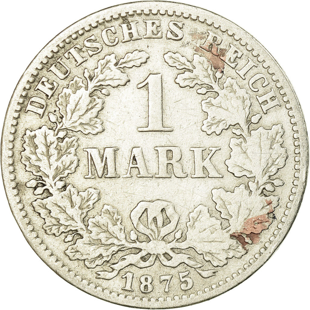 Coin, GERMANY - EMPIRE, Wilhelm I, Mark, 1875, Stuttgart, VF(20-25), Silver