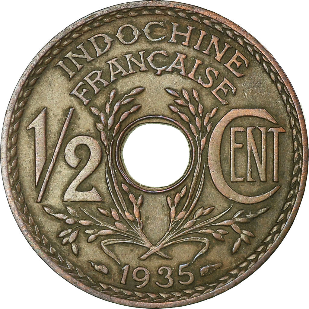 Monnaie, FRENCH INDO-CHINA, 1/2 Cent, 1935, Paris, SUP, Bronze, KM:20
