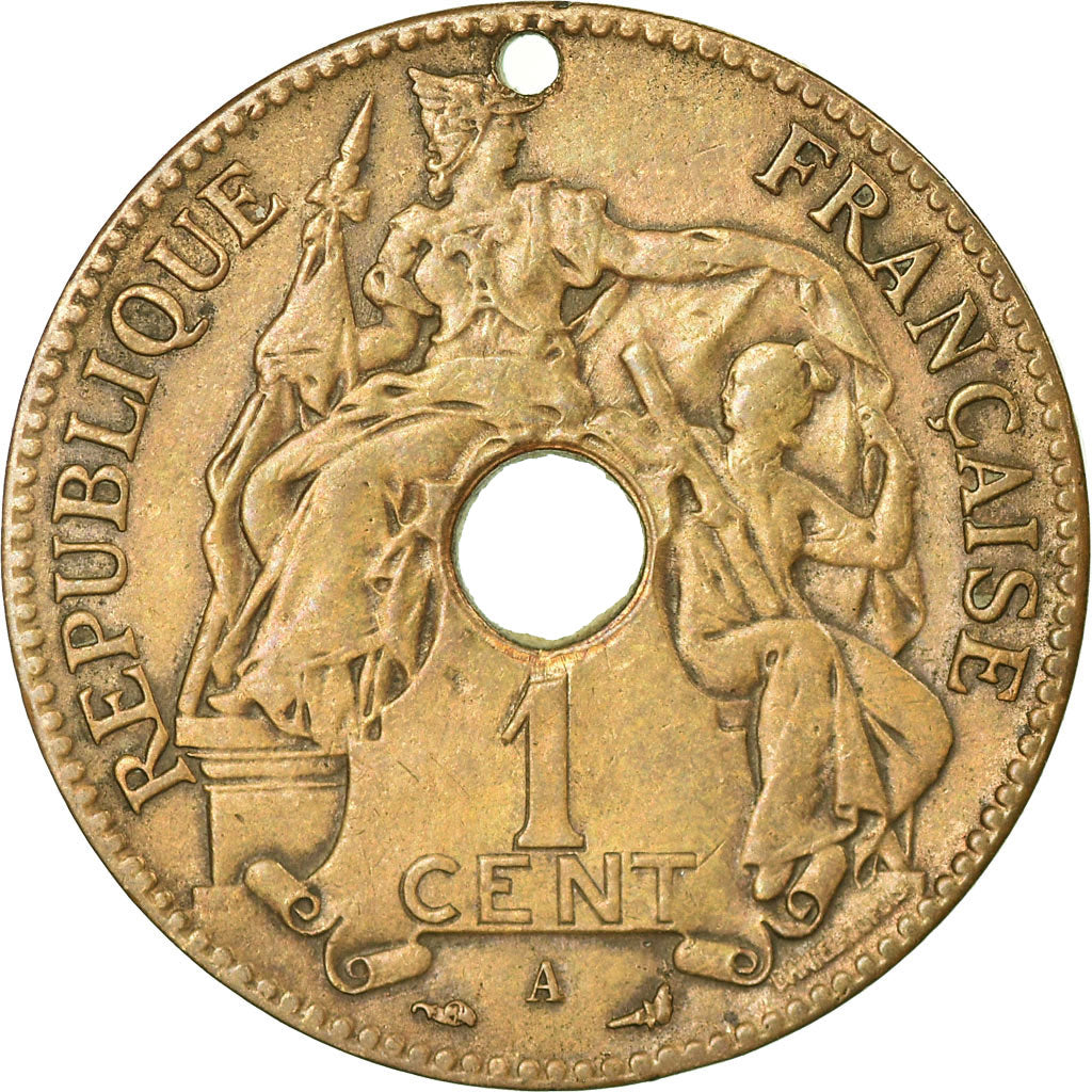 Coin, FRENCH INDO-CHINA, Cent, 1900, Paris, EF(40-45), Bronze, KM:8