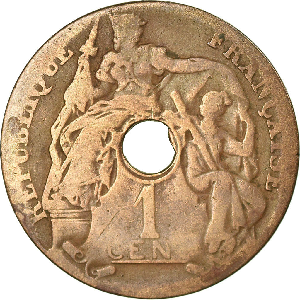 Moeda, INDOCHINA FRANCESA, Cent, 1920, San Francisco, VF(20-25), Bronze, KM:12.2