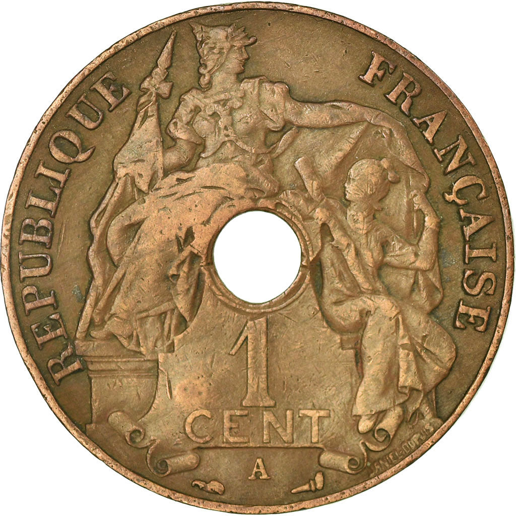 Münze, FRENCH INDO-CHINA, Cent, 1916, Paris, SS, Bronze, KM:12.1