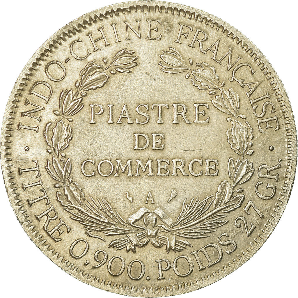 Moneta, INDOCINA FRANCESE, Piastre, 1908, Paris, FAUX, SPL-, Argento, KM:5a.1