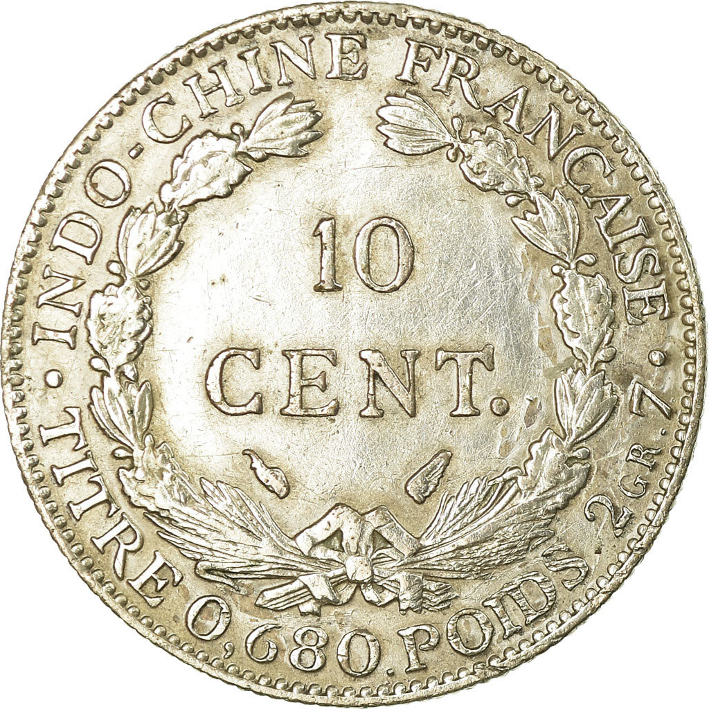 Coin, FRENCH INDO-CHINA, 10 Cents, 1937, Paris, AU(55-58), Silver, KM:16.2