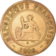 Coin, FRENCH INDO-CHINA, Cent, 1888, Paris, VF(30-35), Bronze, KM:1
