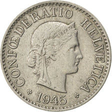 SWITZERLAND, 10 Rappen, 1945, Bern, KM #27, AU(50-53), Copper-Nickel, 19.15,...
