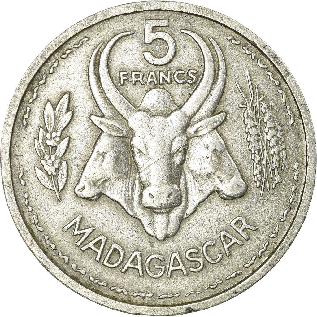 Coin, Madagascar, 5 Francs, 1953, Paris, EF(40-45), Aluminum, KM:5
