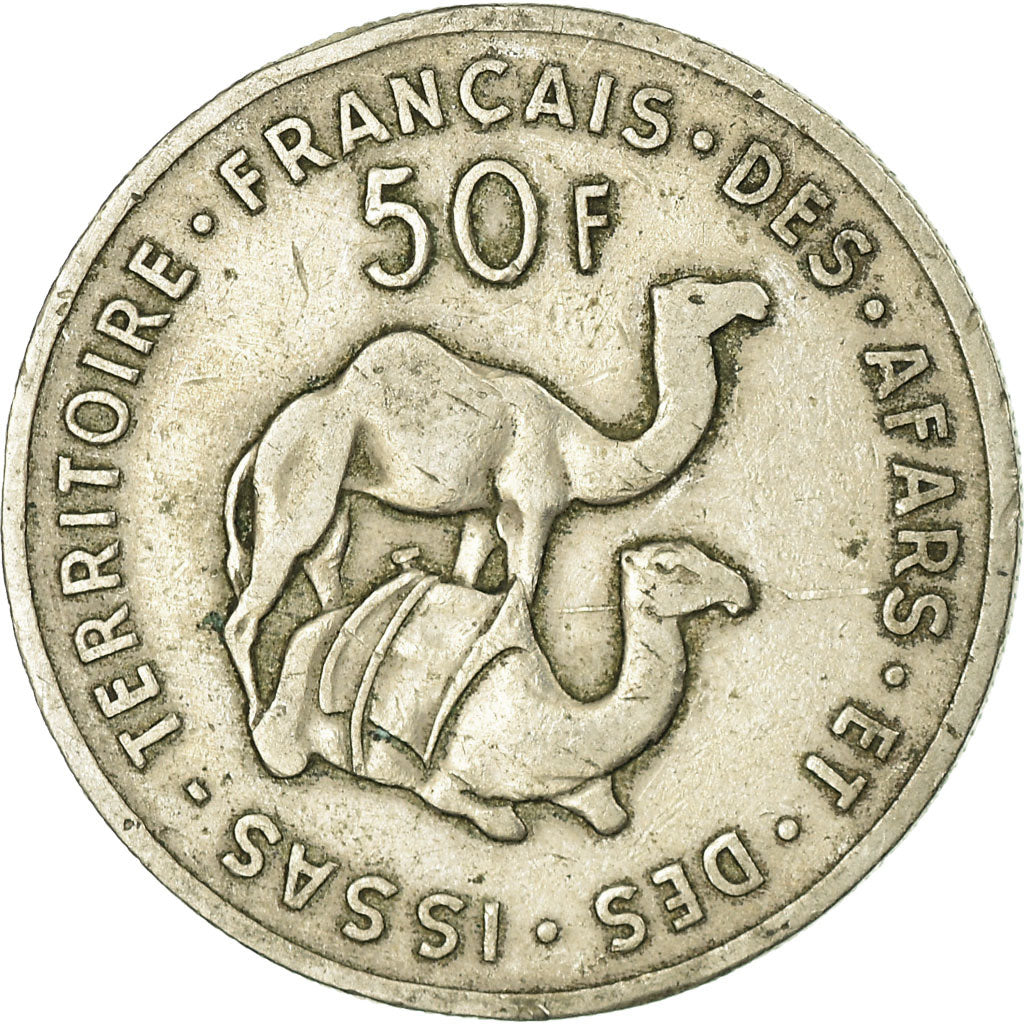 Moneta, AFARS E ISSAS FRANCESI, 50 Francs, 1970, Paris, BB, Rame-nichel, KM:18